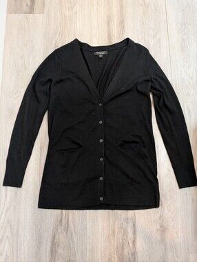 Banana Republic Black 100% Merino Wool Cardigan - Size Small